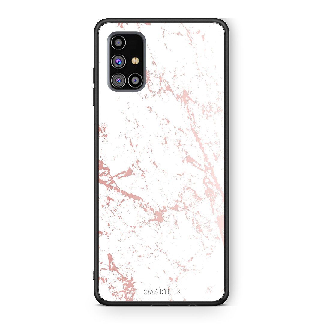 116 - Samsung M31s  Pink Splash Marble case, cover, bumper