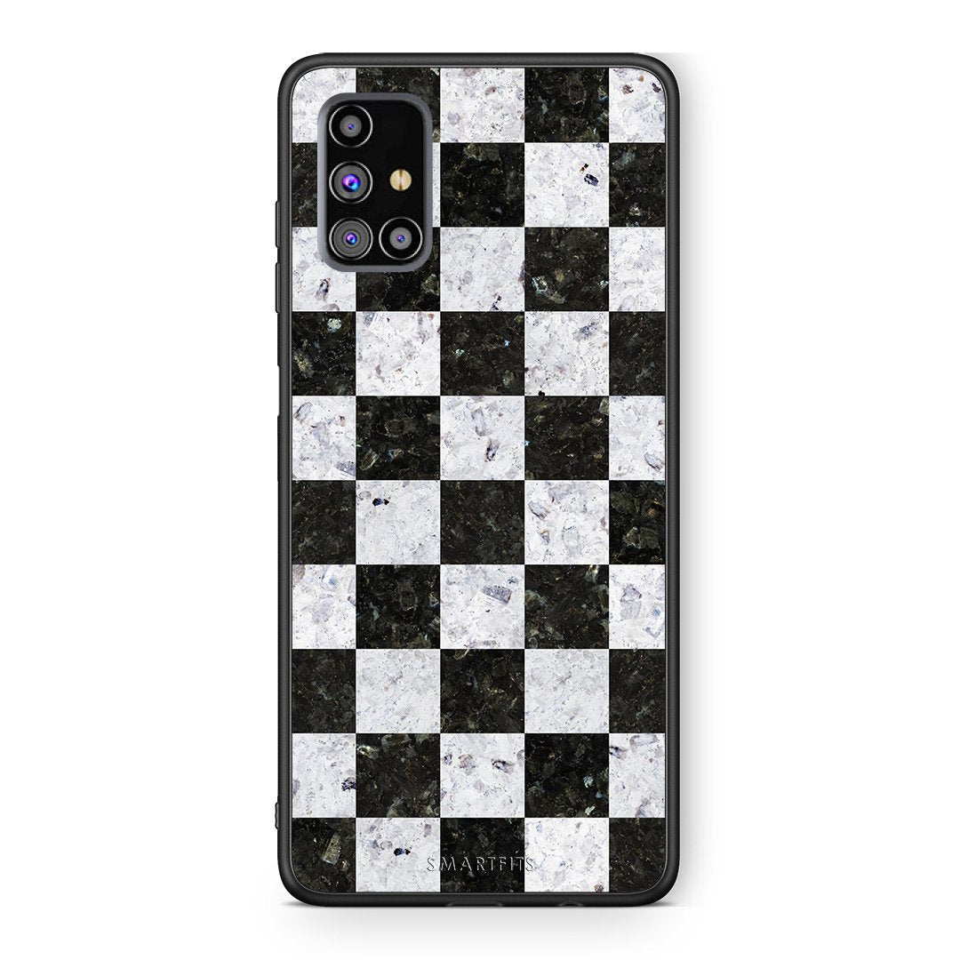 4 - Samsung M31s Square Geometric Marble case, cover, bumper