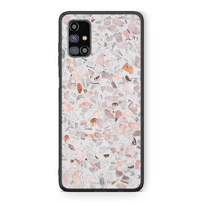 Samsung M31s Marble Terrazzo θήκη από τη Smartfits με σχέδιο στο πίσω μέρος και μαύρο περίβλημα | Smartphone case with colorful back and black bezels by Smartfits