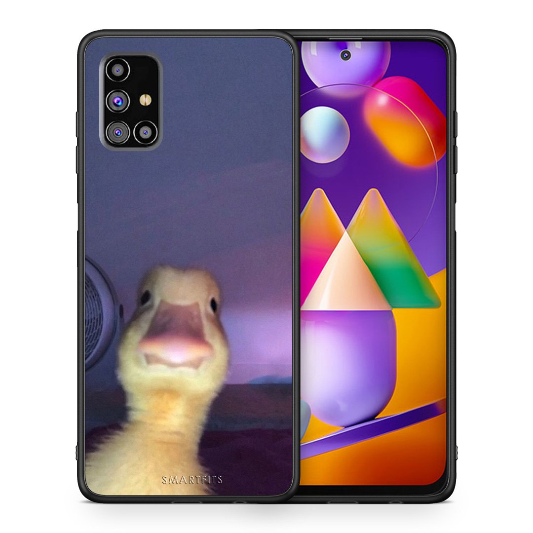 Θήκη Samsung M31s Meme Duck από τη Smartfits με σχέδιο στο πίσω μέρος και μαύρο περίβλημα | Samsung M31s Meme Duck case with colorful back and black bezels