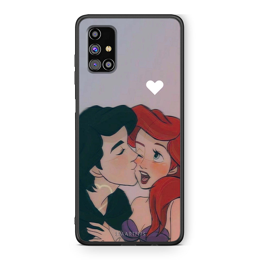 Samsung M31s Mermaid Love Θήκη Αγίου Βαλεντίνου από τη Smartfits με σχέδιο στο πίσω μέρος και μαύρο περίβλημα | Smartphone case with colorful back and black bezels by Smartfits