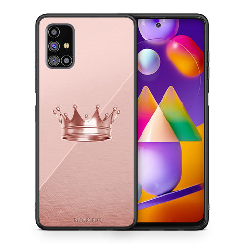 Θήκη Samsung M31s Crown Minimal από τη Smartfits με σχέδιο στο πίσω μέρος και μαύρο περίβλημα | Samsung M31s Crown Minimal case with colorful back and black bezels