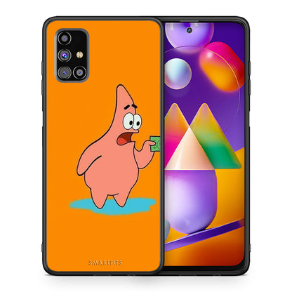 Θήκη Αγίου Βαλεντίνου Samsung M31s No Money 1 από τη Smartfits με σχέδιο στο πίσω μέρος και μαύρο περίβλημα | Samsung M31s No Money 1 case with colorful back and black bezels