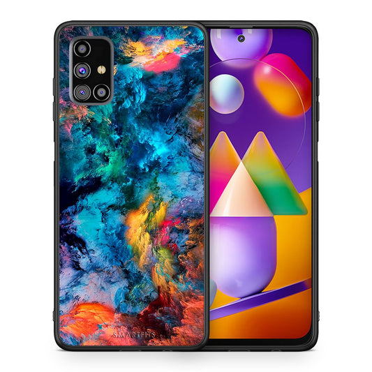Θήκη Samsung M31s Crayola Paint από τη Smartfits με σχέδιο στο πίσω μέρος και μαύρο περίβλημα | Samsung M31s Crayola Paint case with colorful back and black bezels