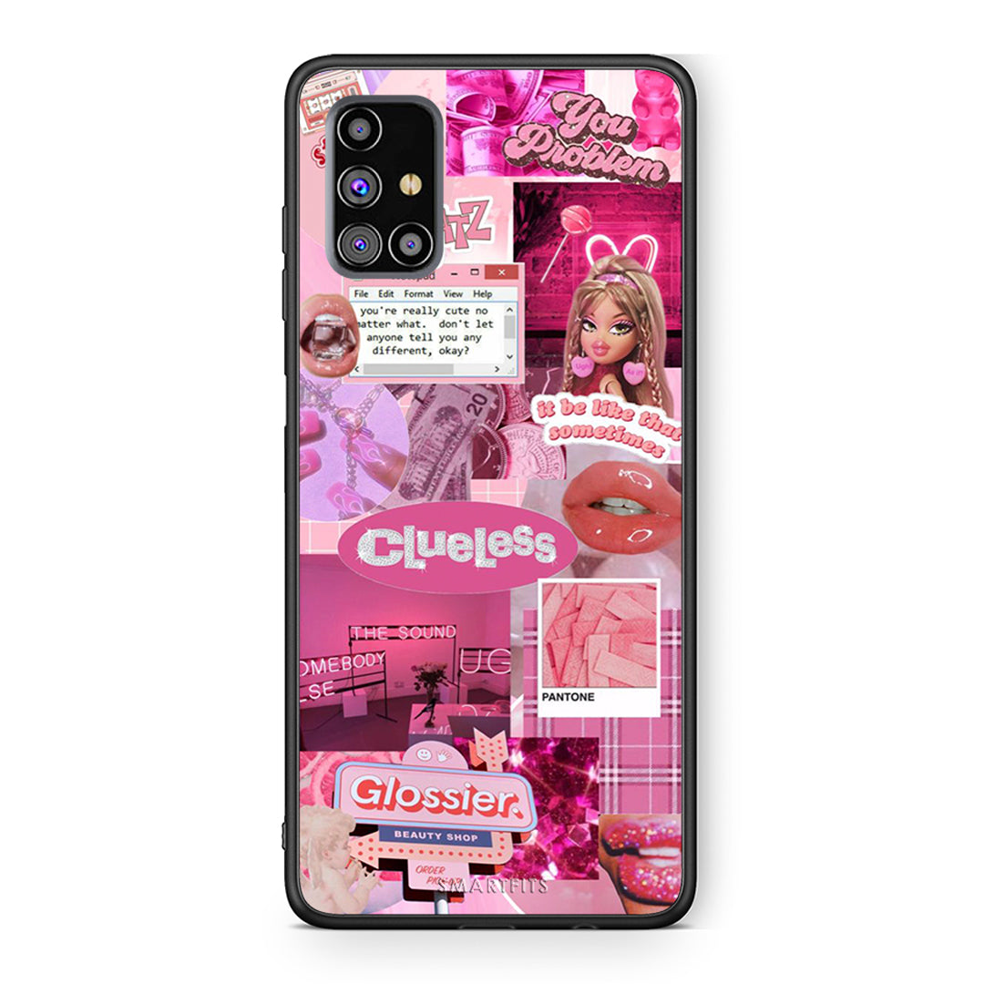 Samsung M31s Pink Love Θήκη Αγίου Βαλεντίνου από τη Smartfits με σχέδιο στο πίσω μέρος και μαύρο περίβλημα | Smartphone case with colorful back and black bezels by Smartfits
