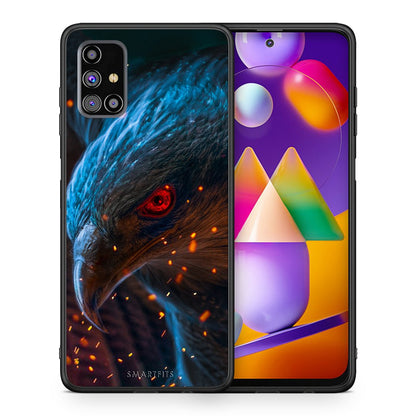 Θήκη Samsung M31s Eagle PopArt από τη Smartfits με σχέδιο στο πίσω μέρος και μαύρο περίβλημα | Samsung M31s Eagle PopArt case with colorful back and black bezels