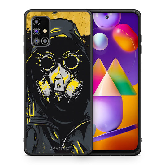Θήκη Samsung M31s Mask PopArt από τη Smartfits με σχέδιο στο πίσω μέρος και μαύρο περίβλημα | Samsung M31s Mask PopArt case with colorful back and black bezels