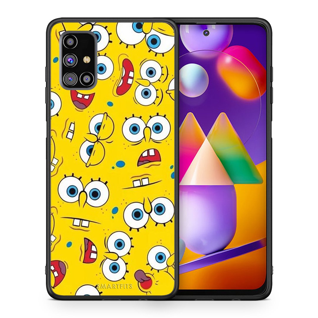 Θήκη Samsung M31s Sponge PopArt από τη Smartfits με σχέδιο στο πίσω μέρος και μαύρο περίβλημα | Samsung M31s Sponge PopArt case with colorful back and black bezels