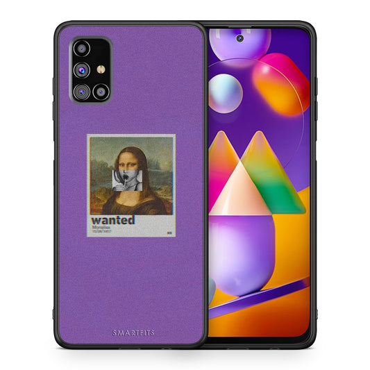 Θήκη Samsung M31s Monalisa Popart από τη Smartfits με σχέδιο στο πίσω μέρος και μαύρο περίβλημα | Samsung M31s Monalisa Popart case with colorful back and black bezels