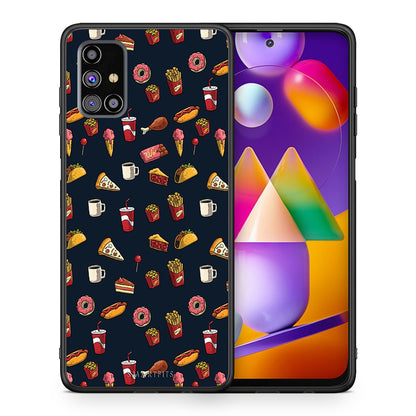 Θήκη Samsung M31s Hungry Random από τη Smartfits με σχέδιο στο πίσω μέρος και μαύρο περίβλημα | Samsung M31s Hungry Random case with colorful back and black bezels