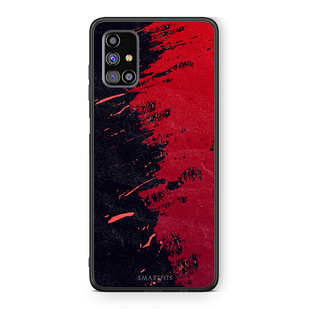 Samsung M31s Red Paint Θήκη Αγίου Βαλεντίνου από τη Smartfits με σχέδιο στο πίσω μέρος και μαύρο περίβλημα | Smartphone case with colorful back and black bezels by Smartfits