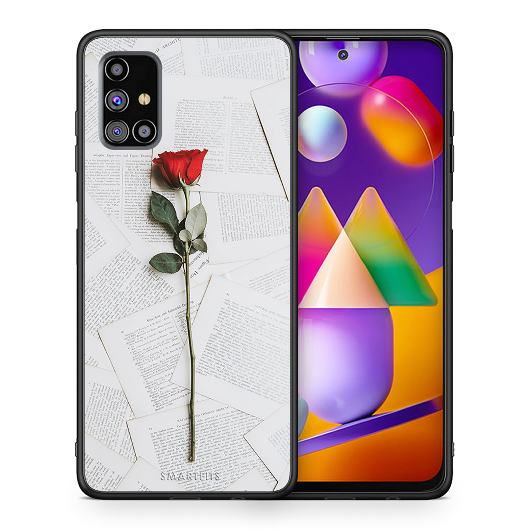 Θήκη Samsung M31s Red Rose από τη Smartfits με σχέδιο στο πίσω μέρος και μαύρο περίβλημα | Samsung M31s Red Rose case with colorful back and black bezels