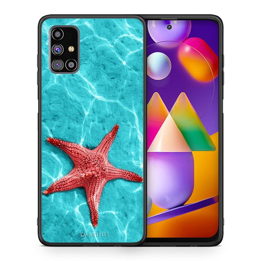 Θήκη Samsung M31s Red Starfish από τη Smartfits με σχέδιο στο πίσω μέρος και μαύρο περίβλημα | Samsung M31s Red Starfish case with colorful back and black bezels