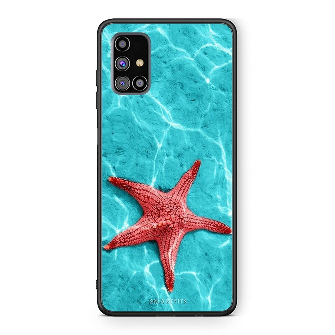 Samsung M31s Red Starfish Θήκη από τη Smartfits με σχέδιο στο πίσω μέρος και μαύρο περίβλημα | Smartphone case with colorful back and black bezels by Smartfits
