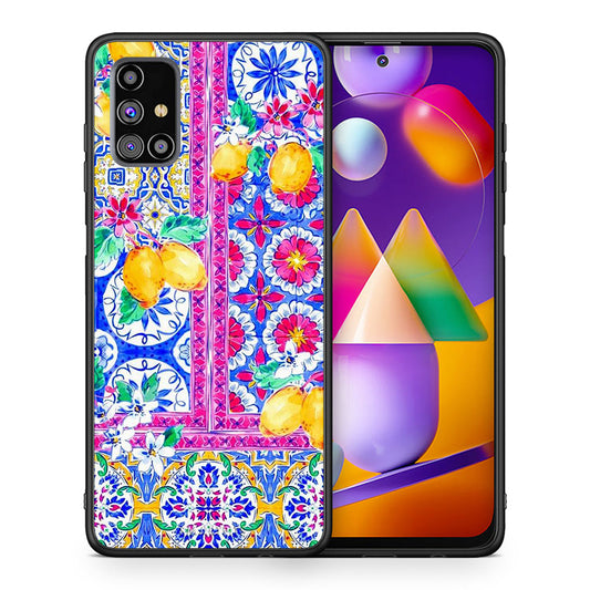 Θήκη Samsung M31s Retro Spring από τη Smartfits με σχέδιο στο πίσω μέρος και μαύρο περίβλημα | Samsung M31s Retro Spring case with colorful back and black bezels