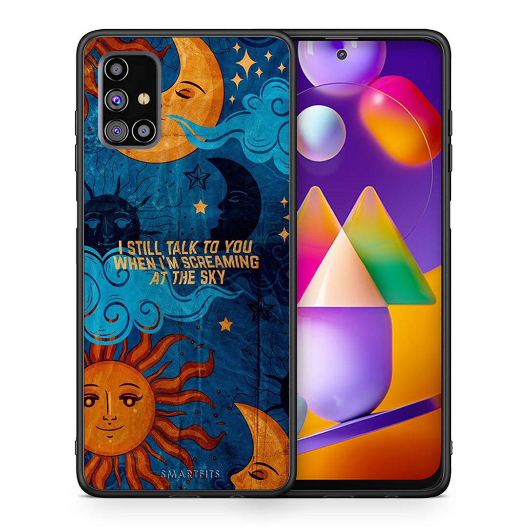 Θήκη Samsung M31s Screaming Sky από τη Smartfits με σχέδιο στο πίσω μέρος και μαύρο περίβλημα | Samsung M31s Screaming Sky case with colorful back and black bezels