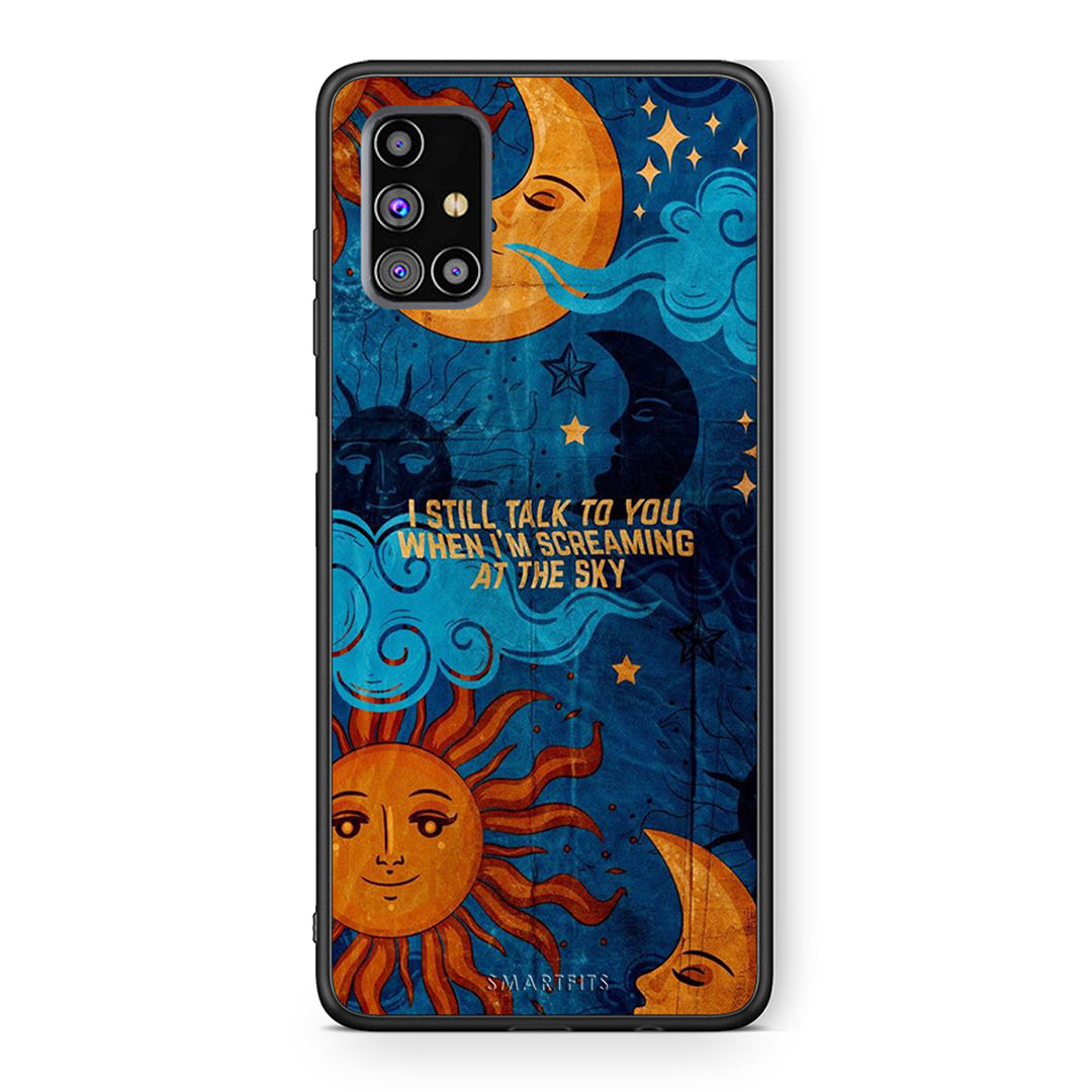 Samsung M31s Screaming Sky θήκη από τη Smartfits με σχέδιο στο πίσω μέρος και μαύρο περίβλημα | Smartphone case with colorful back and black bezels by Smartfits