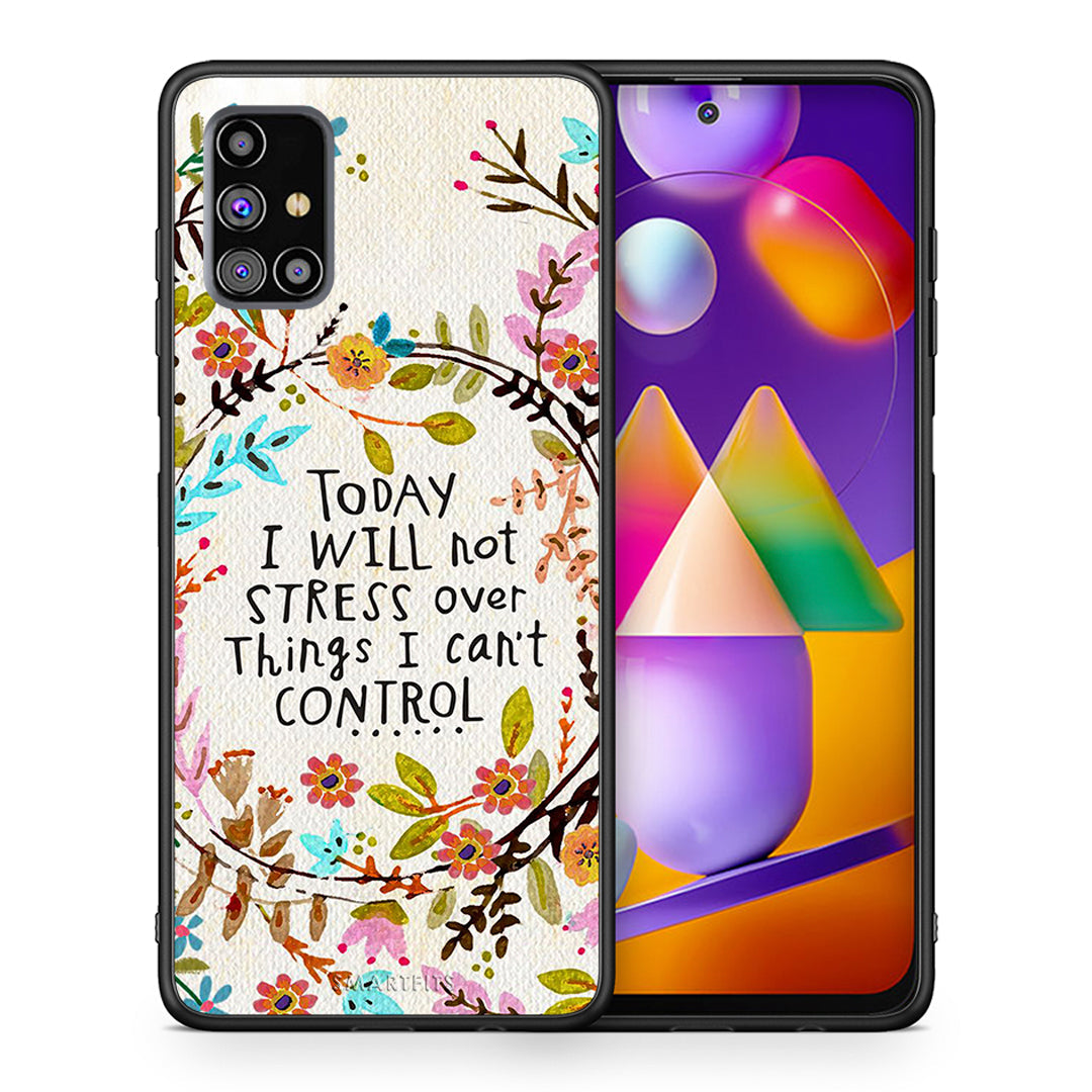 Θήκη Samsung M31s Stress Over από τη Smartfits με σχέδιο στο πίσω μέρος και μαύρο περίβλημα | Samsung M31s Stress Over case with colorful back and black bezels