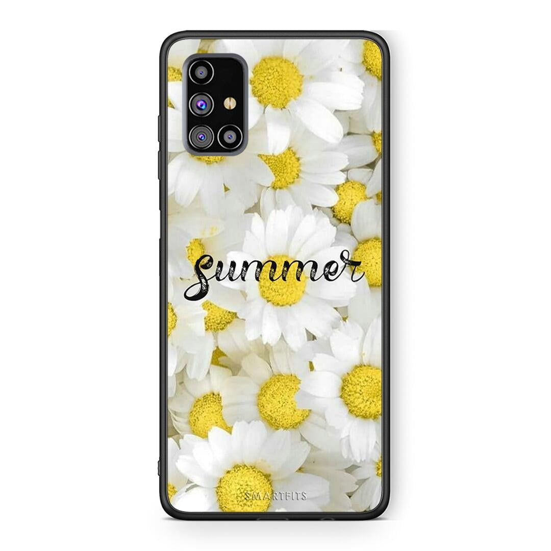 Samsung M31s Summer Daisies Θήκη από τη Smartfits με σχέδιο στο πίσω μέρος και μαύρο περίβλημα | Smartphone case with colorful back and black bezels by Smartfits