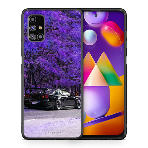 Θήκη Αγίου Βαλεντίνου Samsung M31s Super Car από τη Smartfits με σχέδιο στο πίσω μέρος και μαύρο περίβλημα | Samsung M31s Super Car case with colorful back and black bezels