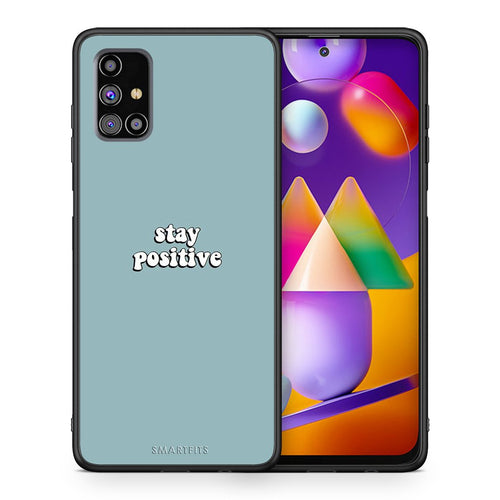 Θήκη Samsung M31s Positive Text από τη Smartfits με σχέδιο στο πίσω μέρος και μαύρο περίβλημα | Samsung M31s Positive Text case with colorful back and black bezels