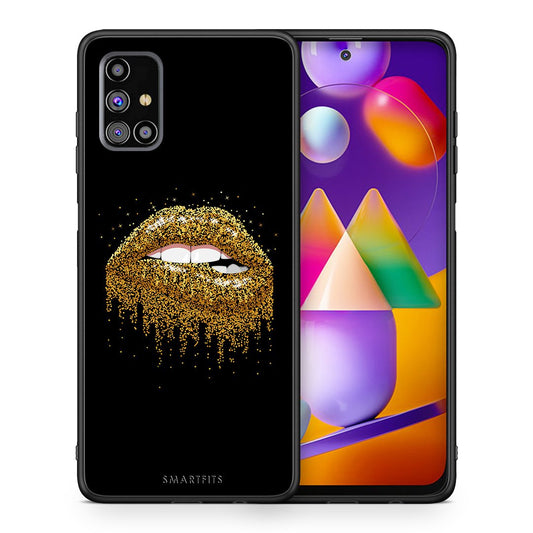Θήκη Samsung M31s Golden Valentine από τη Smartfits με σχέδιο στο πίσω μέρος και μαύρο περίβλημα | Samsung M31s Golden Valentine case with colorful back and black bezels