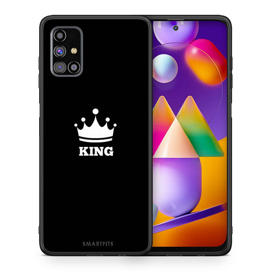 Θήκη Samsung M31s King Valentine από τη Smartfits με σχέδιο στο πίσω μέρος και μαύρο περίβλημα | Samsung M31s King Valentine case with colorful back and black bezels