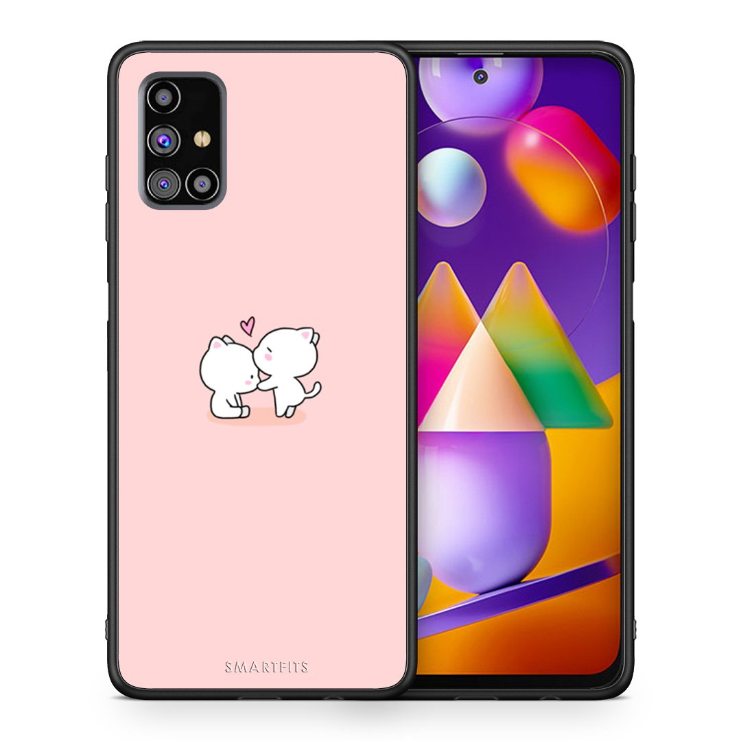 Θήκη Samsung M31s Love Valentine από τη Smartfits με σχέδιο στο πίσω μέρος και μαύρο περίβλημα | Samsung M31s Love Valentine case with colorful back and black bezels