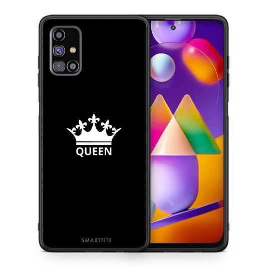 Θήκη Samsung M31s Queen Valentine από τη Smartfits με σχέδιο στο πίσω μέρος και μαύρο περίβλημα | Samsung M31s Queen Valentine case with colorful back and black bezels