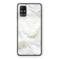 Thumbnail for Samsung M31s White Gold Marble θήκη από τη Smartfits με σχέδιο στο πίσω μέρος και μαύρο περίβλημα | Smartphone case with colorful back and black bezels by Smartfits