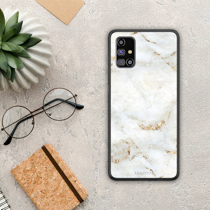 White Gold Marble - Samsung Galaxy M31s θήκη