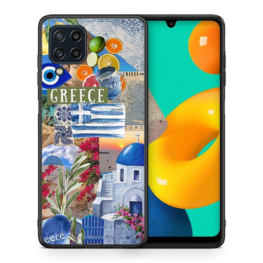 Θήκη Samsung M32 4G All Greek από τη Smartfits με σχέδιο στο πίσω μέρος και μαύρο περίβλημα | Samsung M32 4G All Greek case with colorful back and black bezels