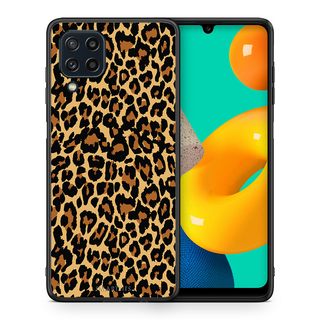 Θήκη Samsung M32 4G Leopard Animal από τη Smartfits με σχέδιο στο πίσω μέρος και μαύρο περίβλημα | Samsung M32 4G Leopard Animal case with colorful back and black bezels