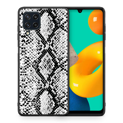 Θήκη Samsung M32 4G White Snake Animal από τη Smartfits με σχέδιο στο πίσω μέρος και μαύρο περίβλημα | Samsung M32 4G White Snake Animal case with colorful back and black bezels
