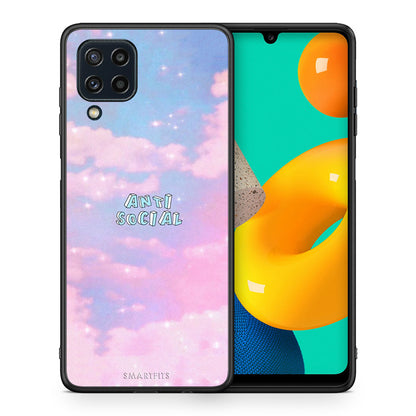 Θήκη Αγίου Βαλεντίνου Samsung M32 4G Anti Social από τη Smartfits με σχέδιο στο πίσω μέρος και μαύρο περίβλημα | Samsung M32 4G Anti Social case with colorful back and black bezels