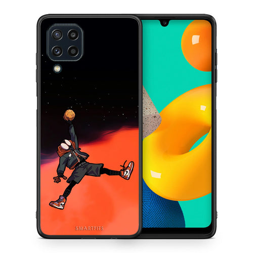 Θήκη Samsung M32 4G Basketball Hero από τη Smartfits με σχέδιο στο πίσω μέρος και μαύρο περίβλημα | Samsung M32 4G Basketball Hero case with colorful back and black bezels
