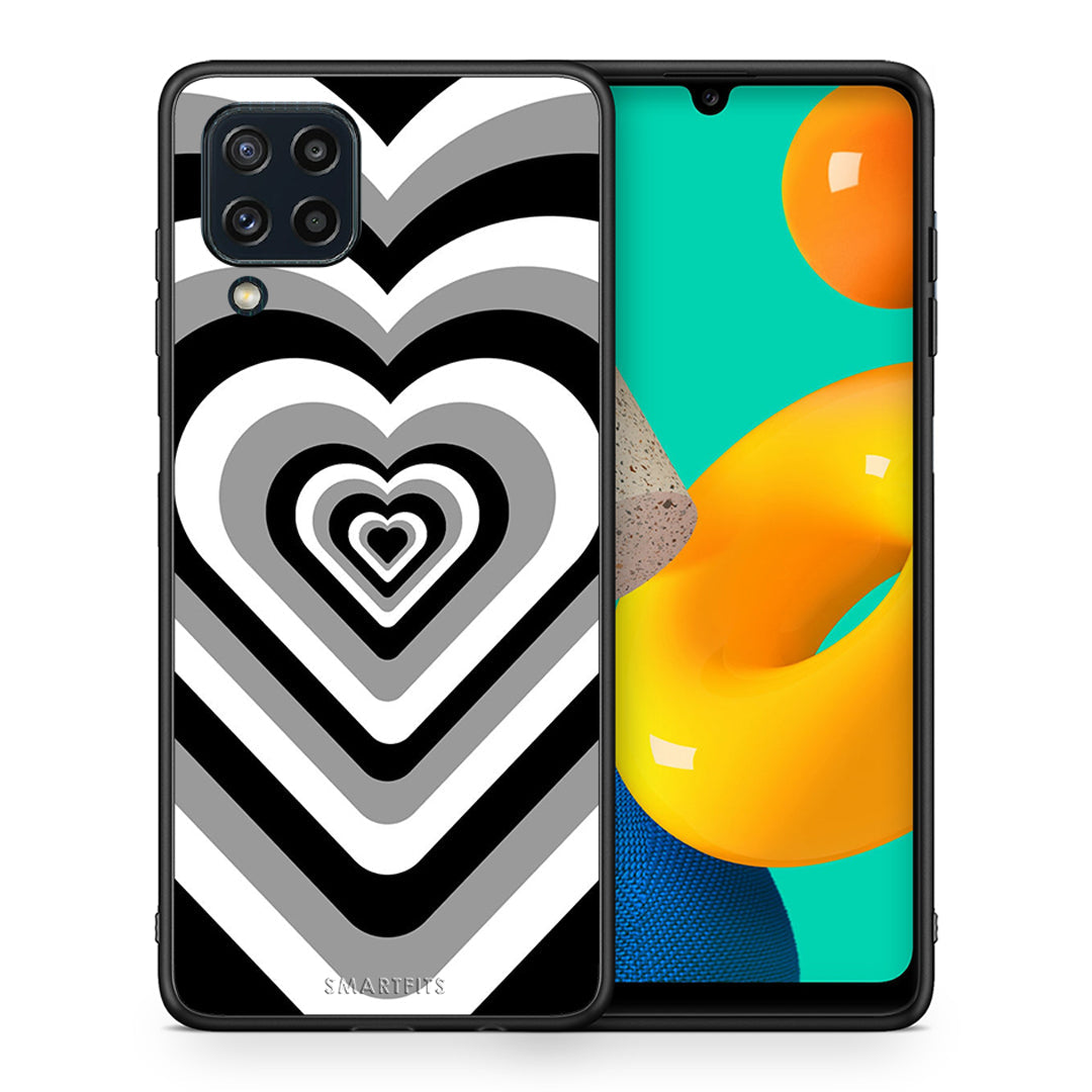 Θήκη Samsung M32 4G Black Hearts από τη Smartfits με σχέδιο στο πίσω μέρος και μαύρο περίβλημα | Samsung M32 4G Black Hearts case with colorful back and black bezels