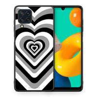 Thumbnail for Θήκη Samsung M32 4G Black Hearts από τη Smartfits με σχέδιο στο πίσω μέρος και μαύρο περίβλημα | Samsung M32 4G Black Hearts case with colorful back and black bezels