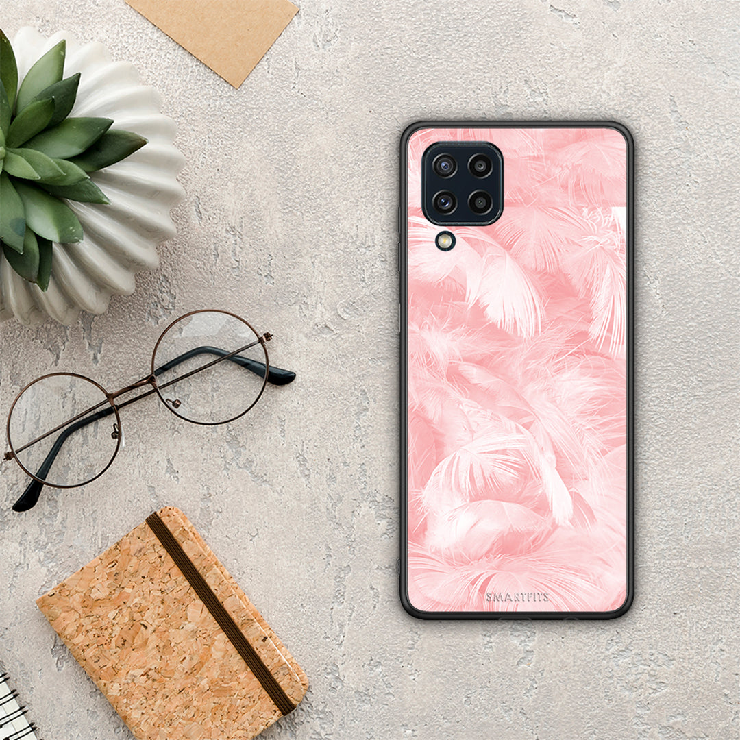 Boho Pink Feather - Samsung Galaxy M32 4G / M22 θήκη