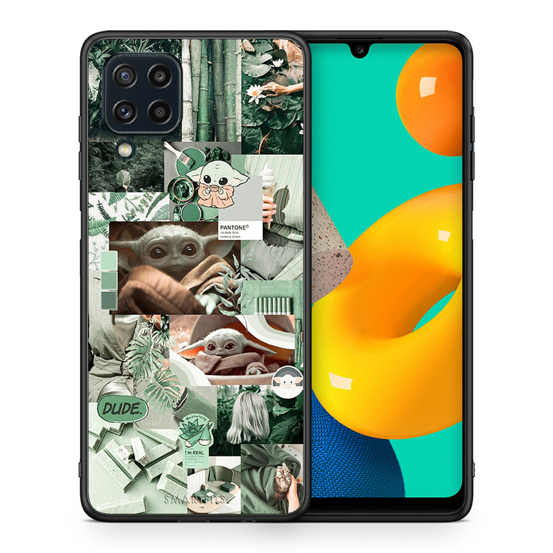 Θήκη Αγίου Βαλεντίνου Samsung M32 4G Collage Dude από τη Smartfits με σχέδιο στο πίσω μέρος και μαύρο περίβλημα | Samsung M32 4G Collage Dude case with colorful back and black bezels