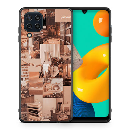 Θήκη Αγίου Βαλεντίνου Samsung M32 4G Collage You Can από τη Smartfits με σχέδιο στο πίσω μέρος και μαύρο περίβλημα | Samsung M32 4G Collage You Can case with colorful back and black bezels