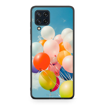 Samsung M32 4G Colorful Balloons θήκη από τη Smartfits με σχέδιο στο πίσω μέρος και μαύρο περίβλημα | Smartphone case with colorful back and black bezels by Smartfits