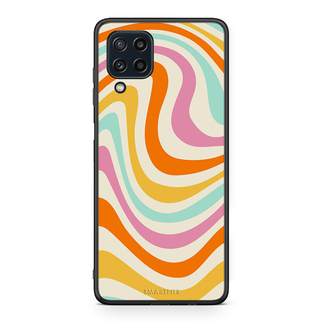 Samsung M32 4G Colourful Waves θήκη από τη Smartfits με σχέδιο στο πίσω μέρος και μαύρο περίβλημα | Smartphone case with colorful back and black bezels by Smartfits