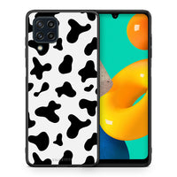 Thumbnail for Θήκη Samsung M32 4G Cow Print από τη Smartfits με σχέδιο στο πίσω μέρος και μαύρο περίβλημα | Samsung M32 4G Cow Print case with colorful back and black bezels