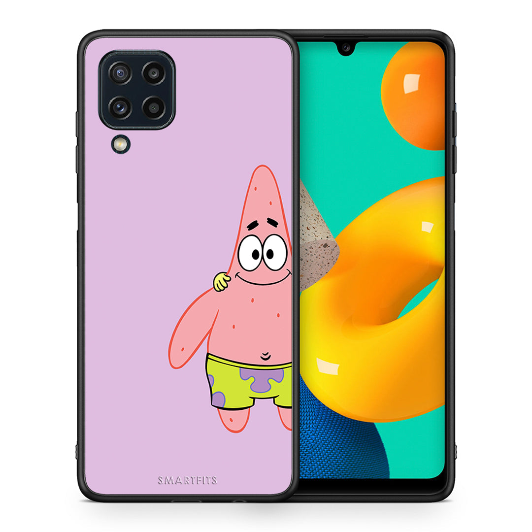 Θήκη Samsung M32 4G Friends Patrick από τη Smartfits με σχέδιο στο πίσω μέρος και μαύρο περίβλημα | Samsung M32 4G Friends Patrick case with colorful back and black bezels