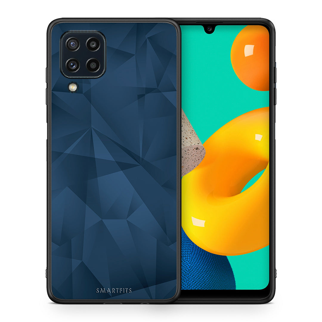 Θήκη Samsung M32 4G Blue Abstract Geometric από τη Smartfits με σχέδιο στο πίσω μέρος και μαύρο περίβλημα | Samsung M32 4G Blue Abstract Geometric case with colorful back and black bezels