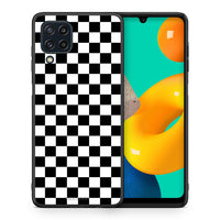 Thumbnail for Θήκη Samsung M32 4G Squares Geometric από τη Smartfits με σχέδιο στο πίσω μέρος και μαύρο περίβλημα | Samsung M32 4G Squares Geometric case with colorful back and black bezels