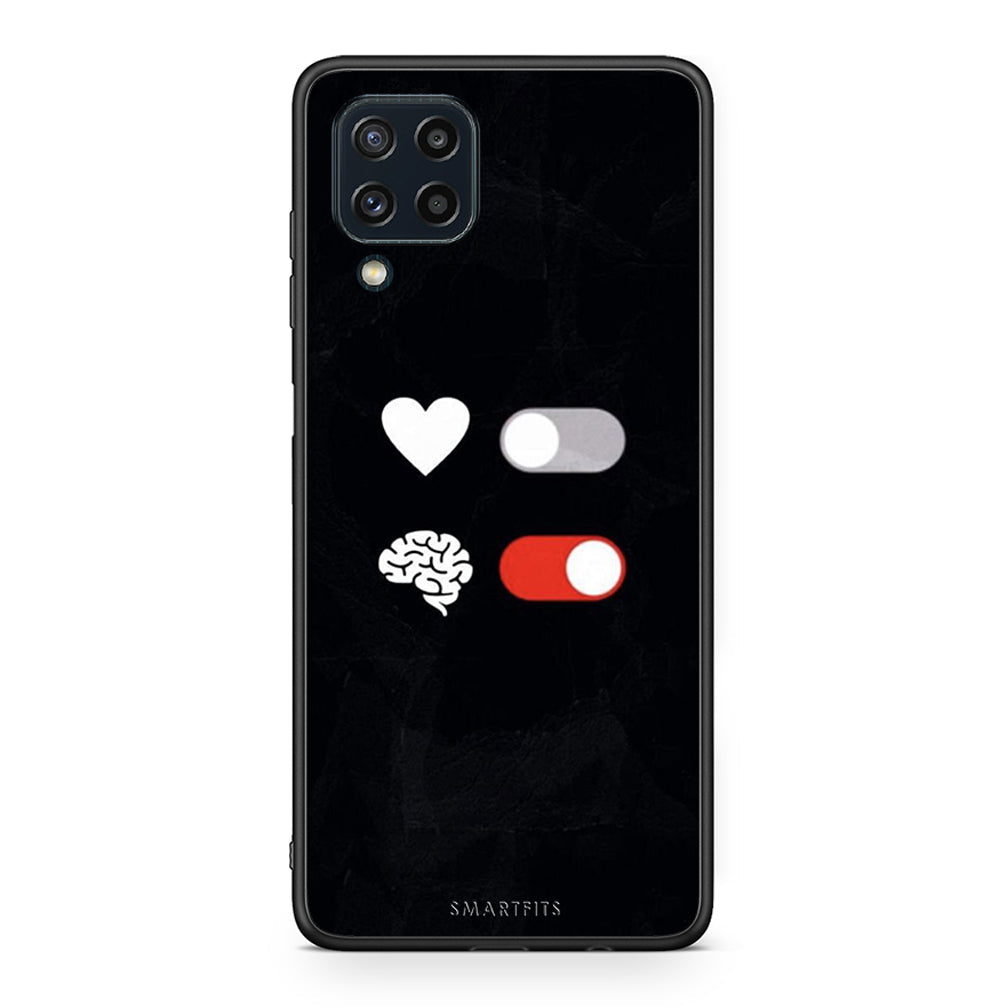 Samsung M32 4G Heart Vs Brain Θήκη Αγίου Βαλεντίνου από τη Smartfits με σχέδιο στο πίσω μέρος και μαύρο περίβλημα | Smartphone case with colorful back and black bezels by Smartfits