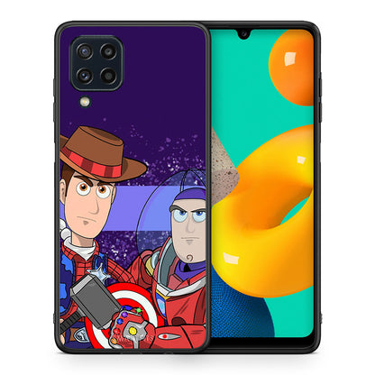 Θήκη Samsung M32 4G Infinity Story από τη Smartfits με σχέδιο στο πίσω μέρος και μαύρο περίβλημα | Samsung M32 4G Infinity Story case with colorful back and black bezels