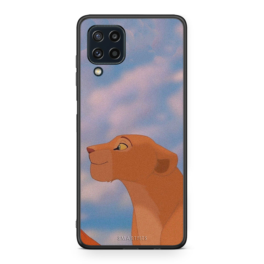Samsung M32 4G Lion Love 2 Θήκη Αγίου Βαλεντίνου από τη Smartfits με σχέδιο στο πίσω μέρος και μαύρο περίβλημα | Smartphone case with colorful back and black bezels by Smartfits